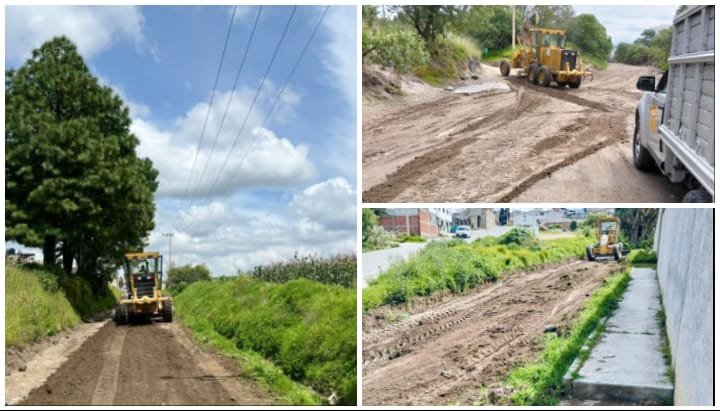 Calimaya rehabilita caminos rurales en San Lorenzo
