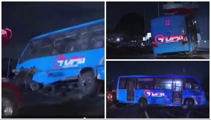 Camión de pasajeros vuelca en la México–Pachuca a la altura de Boulevares, en Ecatepec