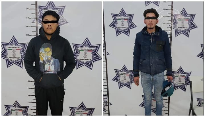 Policía municipal frustra robo en establecimiento de Amecameca; hay dos detenidos