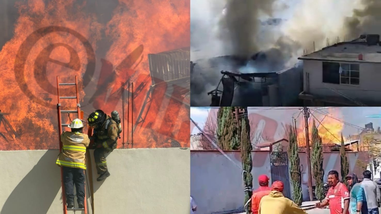 Fuerte incendio en maderería de San Pedro Tultepec moviliza a cuerpos de emergencia