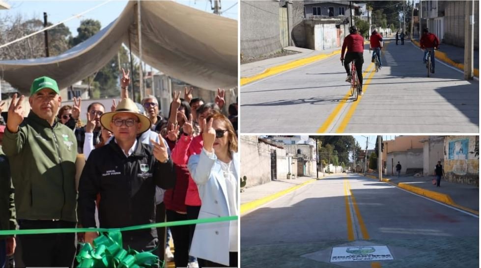 Entrega Manuel Vilchis pavimentación de calle Lerdo en Zinacantepec