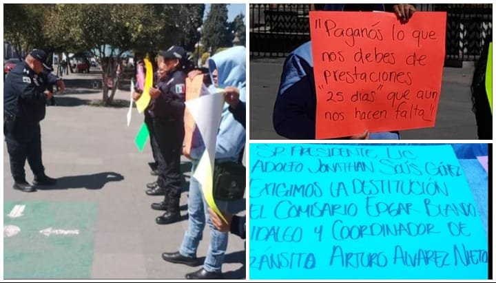 Policías acusan retraso de pagos y piden destitución de comisario en Almoloya de Juárez