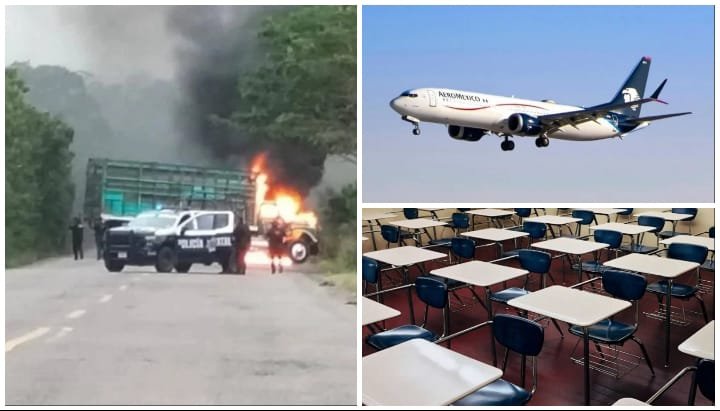 Se suspenden vuelos y clases en diversos estados derivado de ola de violencia