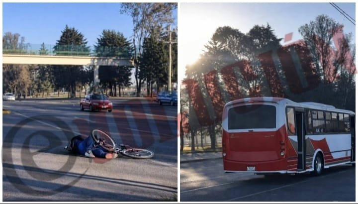 Autobús de pasajeros arrolla a ciclista en Toluca