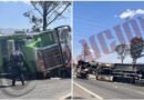 Caos vial en la Atlacomulco-Toluca tras volcadura de tráiler con tinacos de agua