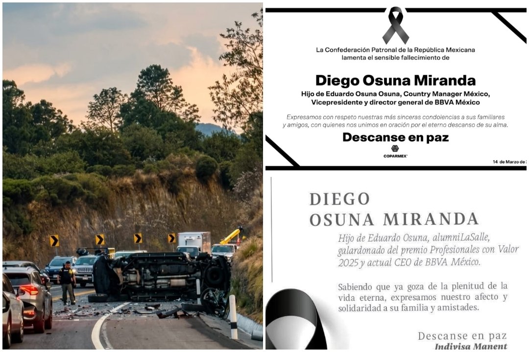 Lamentan muerte del hijo del director de BBVA tras fatal accidente en la Toluca-Zitácuaro