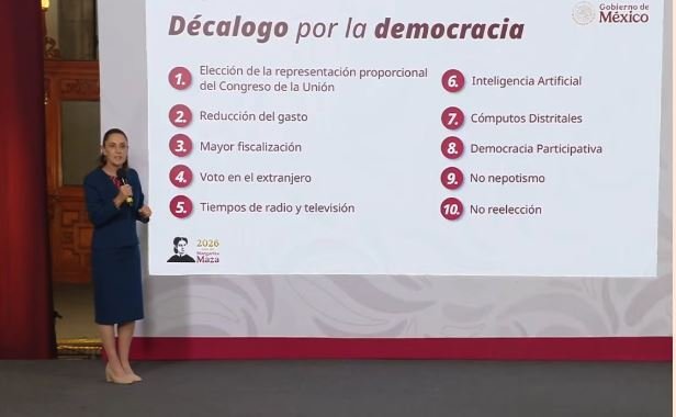 Sheinbaum presentó el “Decálogo de la Democracia”, los puntos clave de la reforma electoral