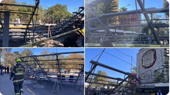 18 estudiantes heridos tras caída de templete para foto de graduación en Veracruz