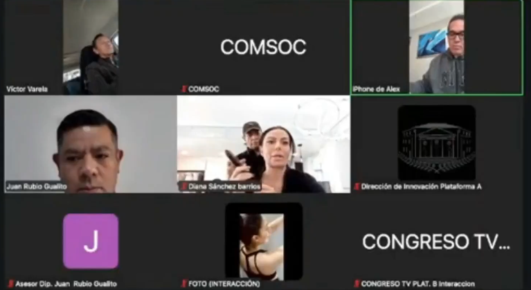 Captan a diputada en estética y a otro legislador manejando durante sesión remota