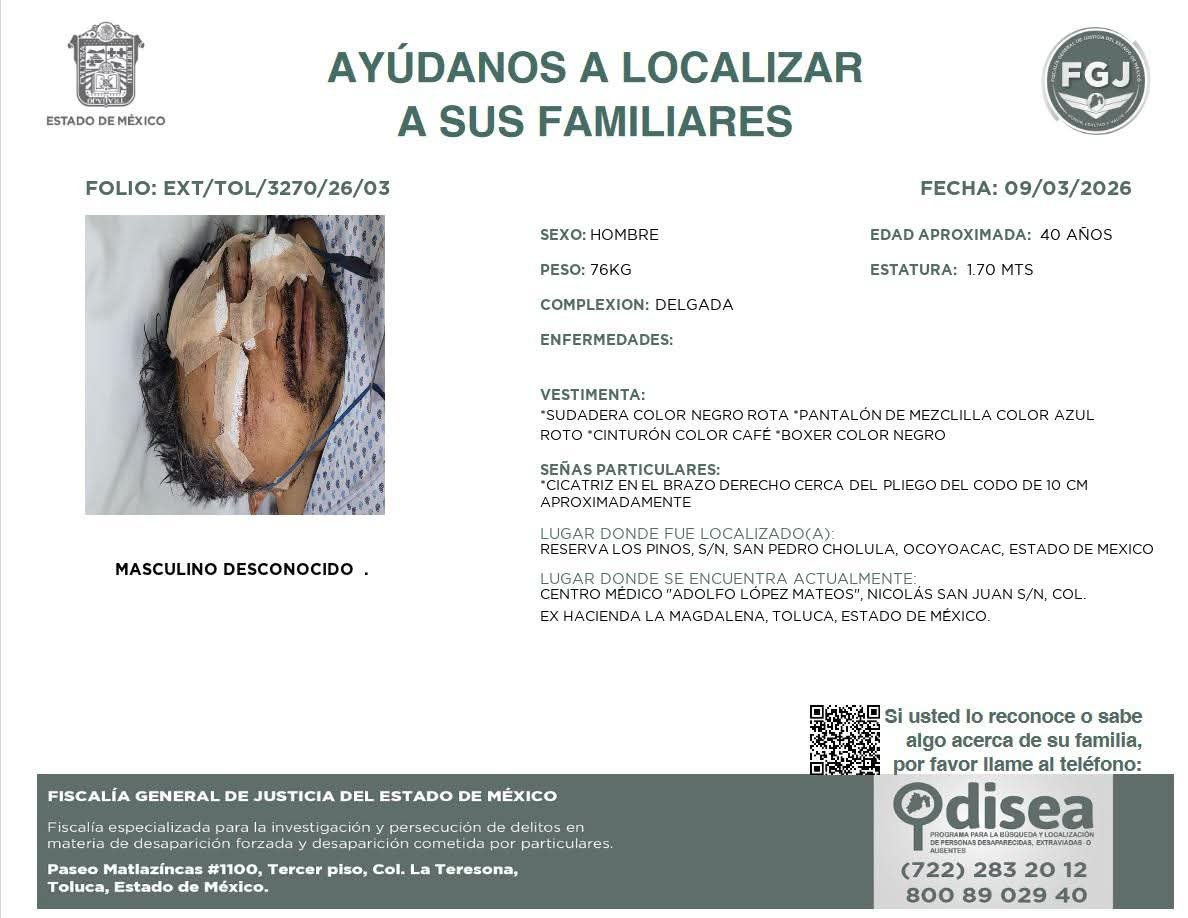 Buscan a familiares de sujeto que fue atacado por leones en Ocoyoacac