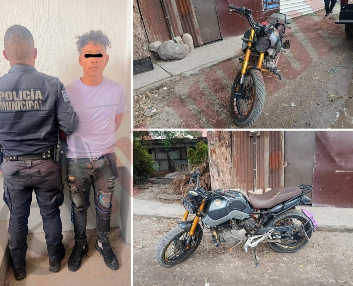 La policía de Otzolotepec captura a ladrón y recobra una motocicleta robada en La Y