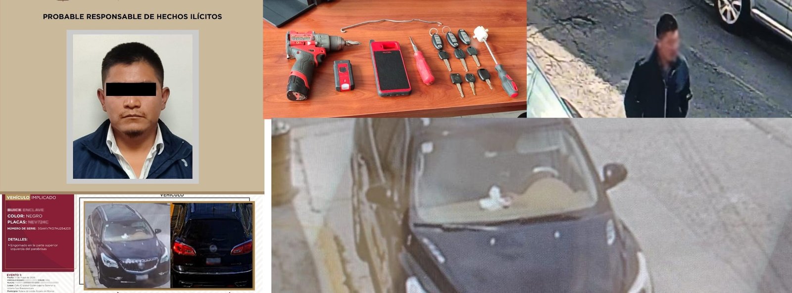Cae posible integrante de una banda dedicada al robo de vehículos en Toluca 