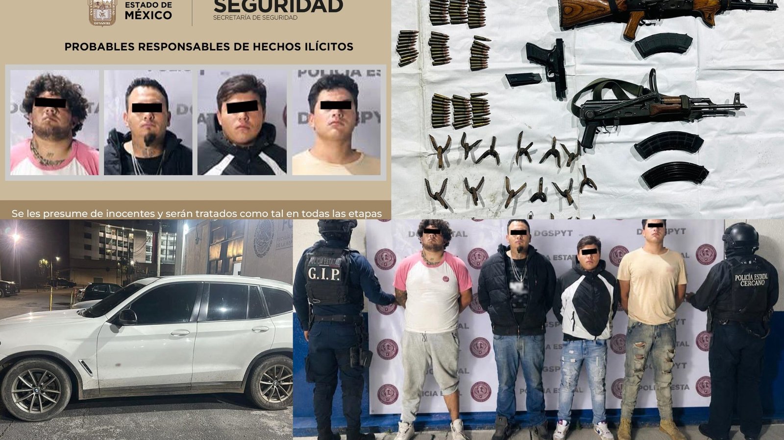 Cuatro presuntos integrantes de una célula delictiva michoacana detenidos en Tenancingo 