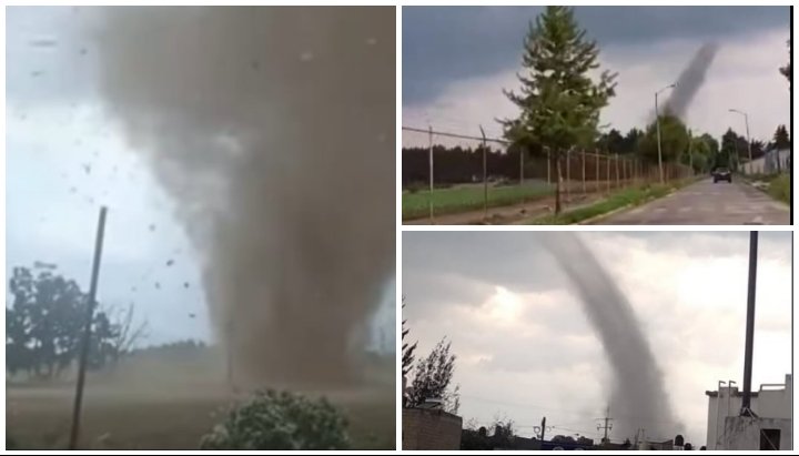 Tornado sorprende a habitantes del Valle de Toluca