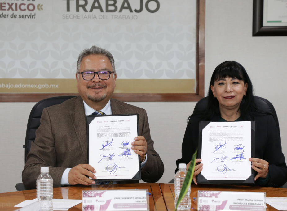 Secretaría del Trabajo EdoMéx firma convenio de colaboración con Secretaría de las Mujeres