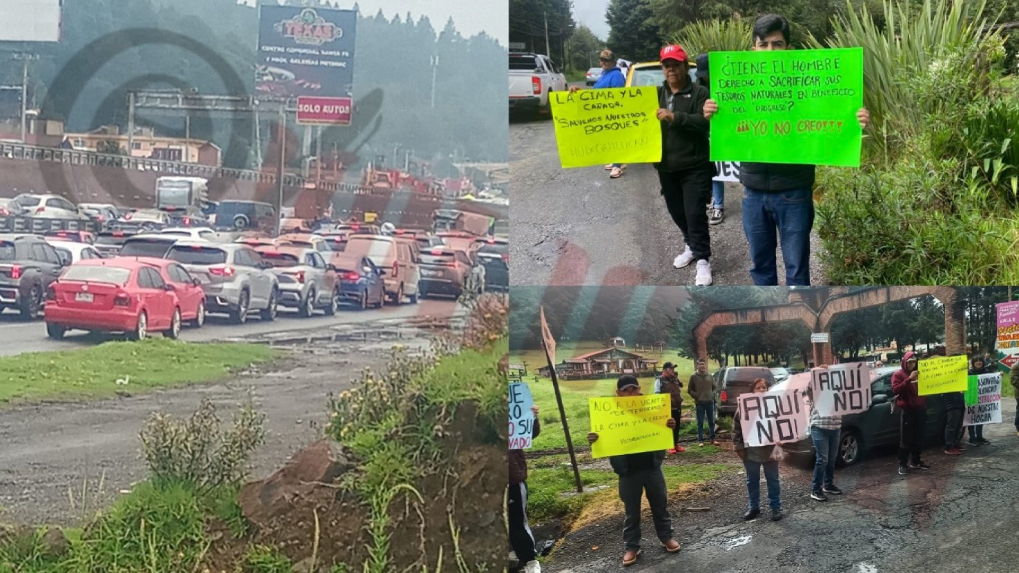 Bloqueo en la México-Toluca: Exigen frenar la privatización de bosques y la amenaza inmobiliaria