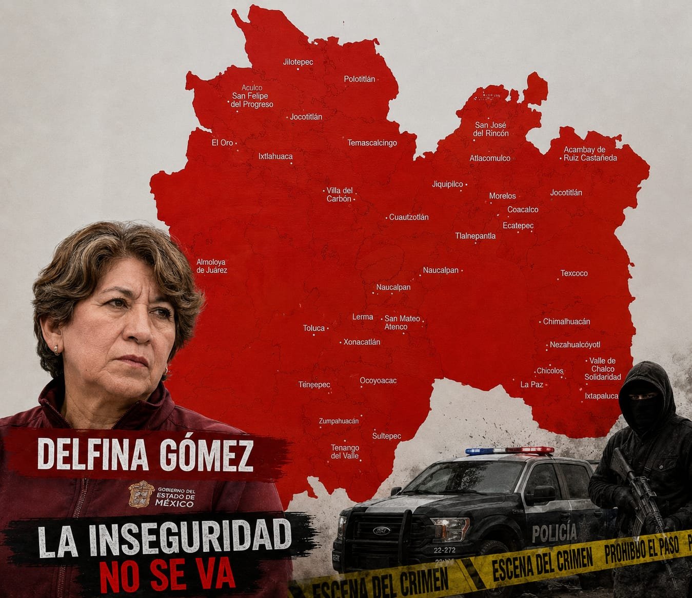 EdoMéx en quinto lugar con 452 homicidios en 2026 pese a discursos de pacificación