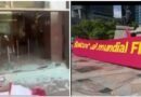 CNTE realiza destrozos en la Torre Bienestar y amenaza con boicot al Mundial