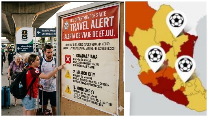 Entidades sedes del Mundial de México en la lista de EU con alerta de viaje por violencia