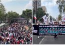 CNTE y madres buscadoras marchan al Estadio Azteca para protestar durante el Mundial