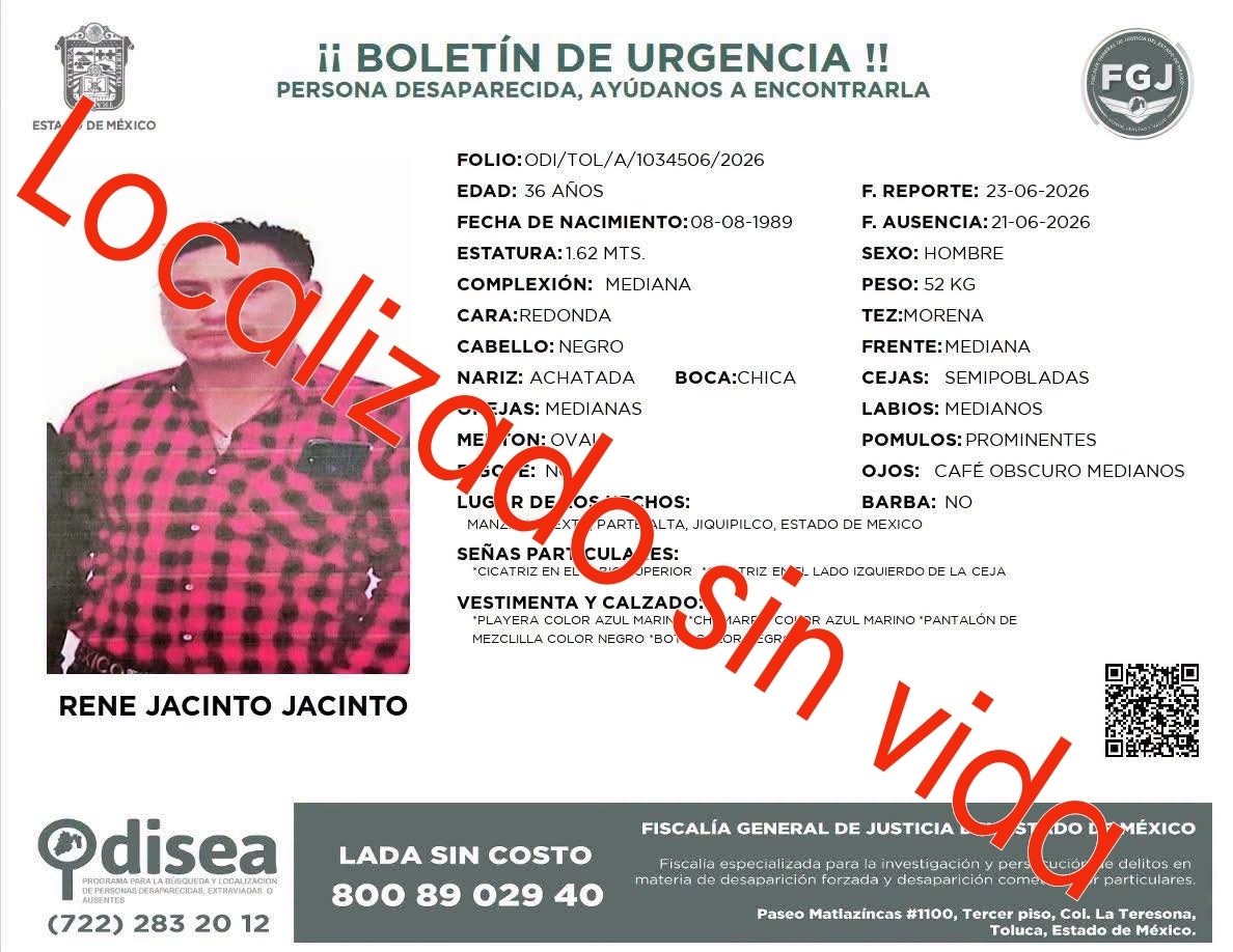 Hallan a René sin vida en Temoaya tras ser reportado como desaparecido