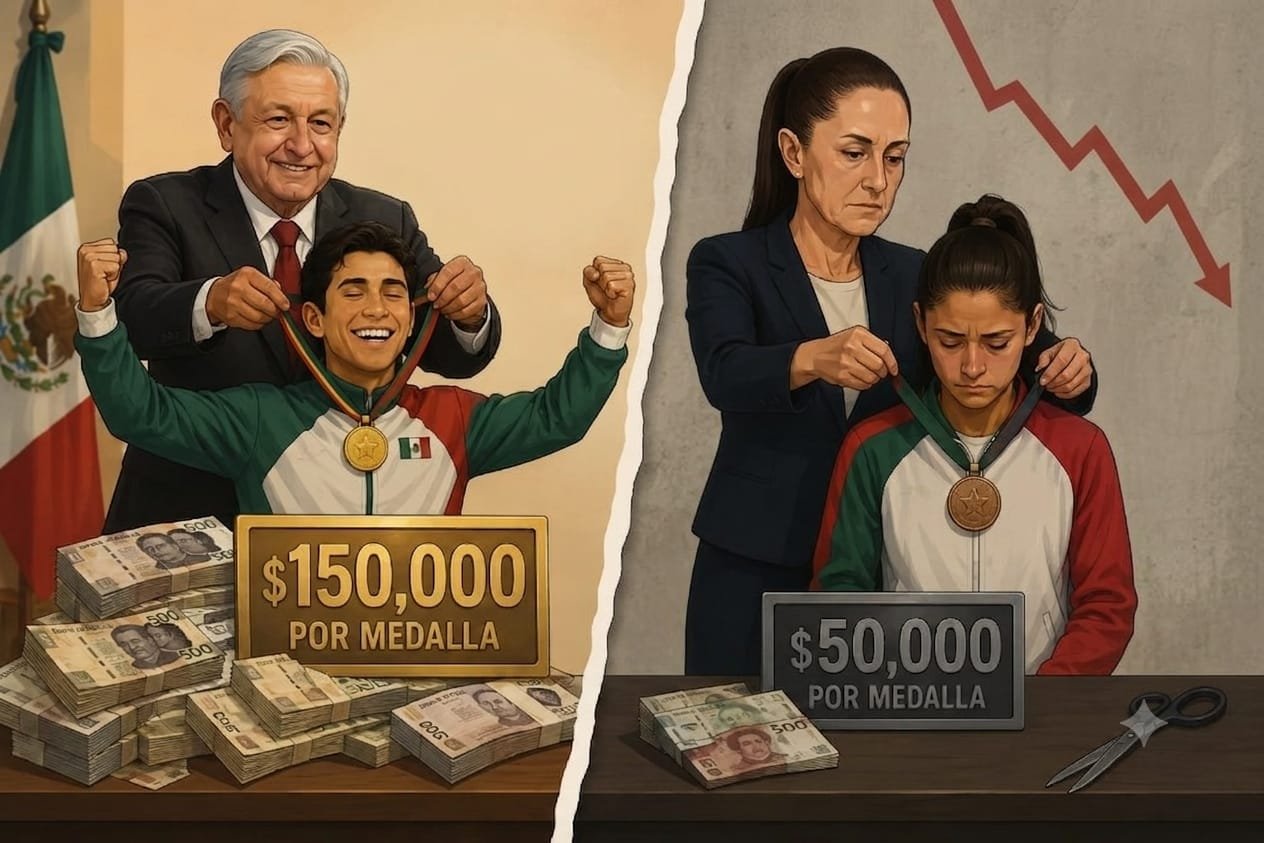 De $150 mil con AMLO a $50 mil por medalla: El recorte de Sheinbaum que golpea a los atletas