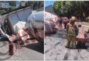 Vuelca pipa sobre la México-Toluca a la altura de Ocoyoacac