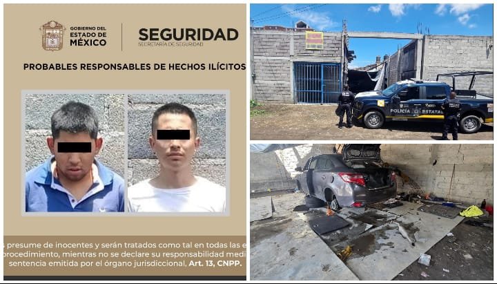 Detienen a dos presuntos integrantes de célula de robo de vehículos en Chalco