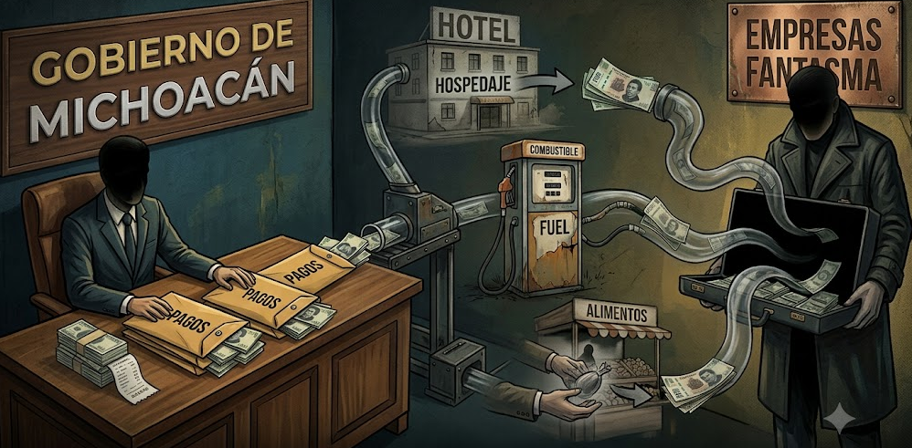 Gobierno de Michoacán pagó a empresas fantasma hospedaje, combustible y alimentos