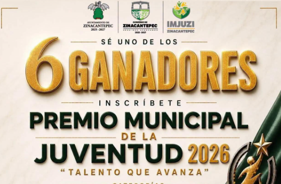 Anuncia Zinacantepec convocatoria Premio Municipal de la Juventud “Talento que Avanza”
