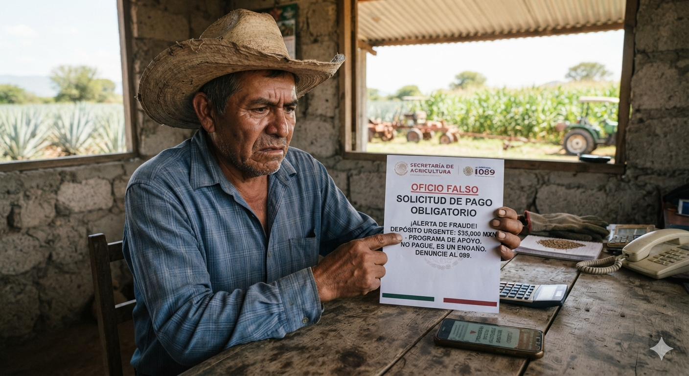 Secretaría de Agricultura alerta por fraude de hasta 35 mil pesos a productores 