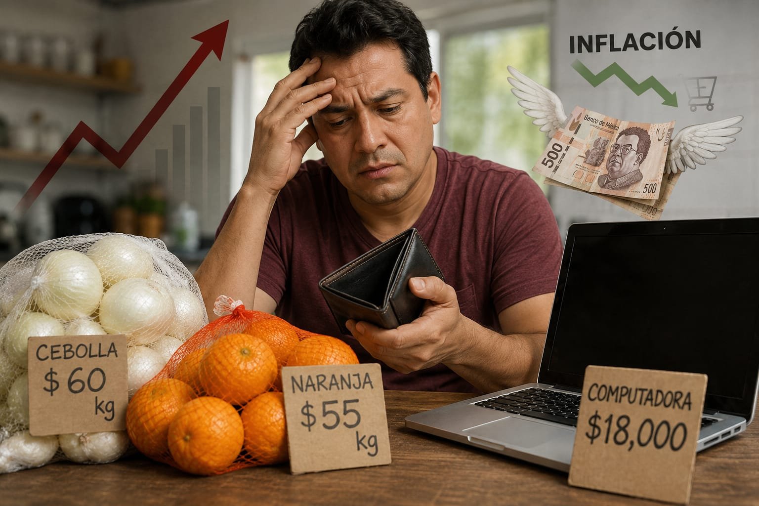 Cebollas, naranjas y computadoras ahogan bolsillos mexicanos pese a la baja inflación