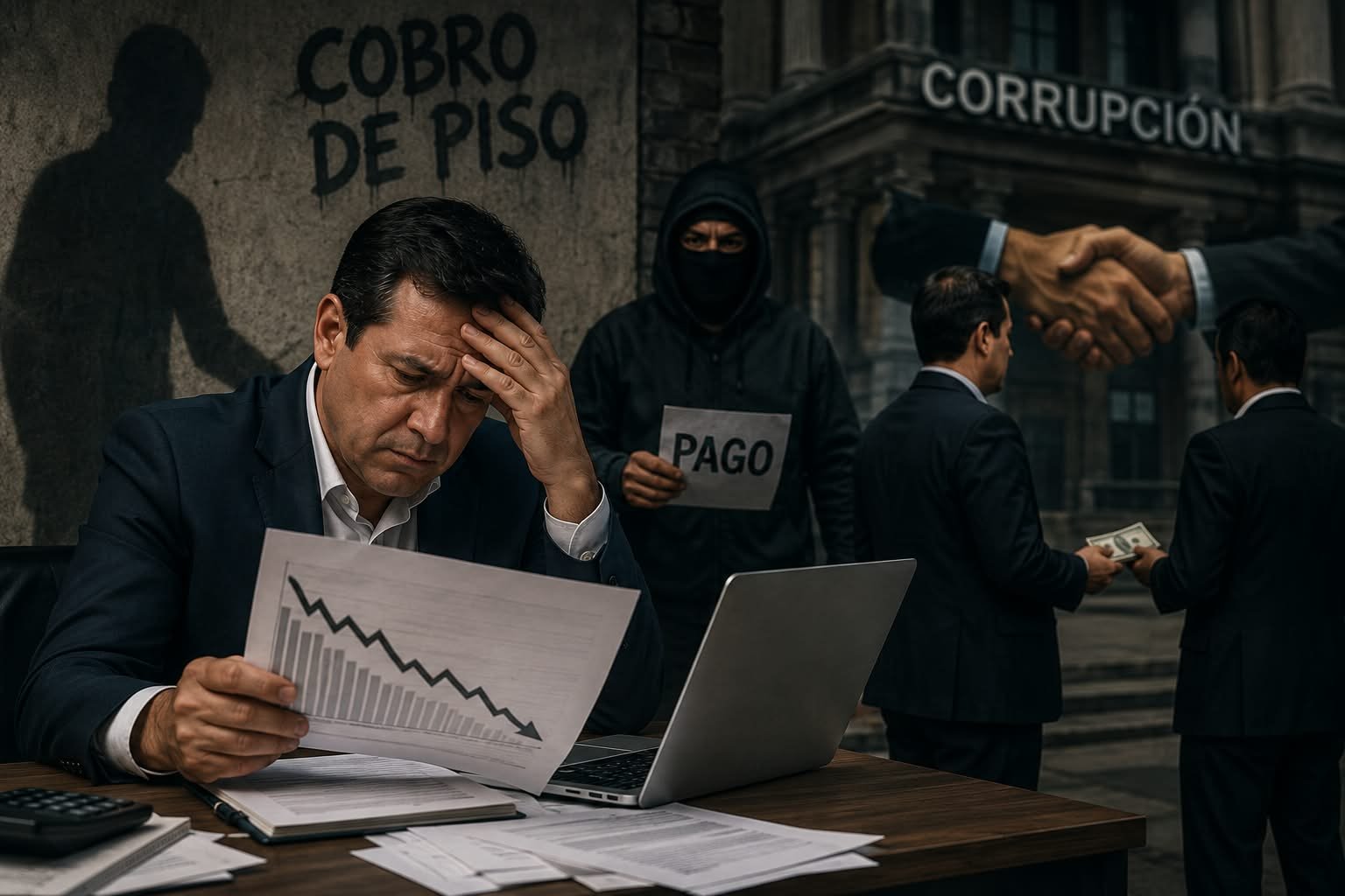 Cobro de piso y corrupción hunden confianza empresarial en México: Coparmex