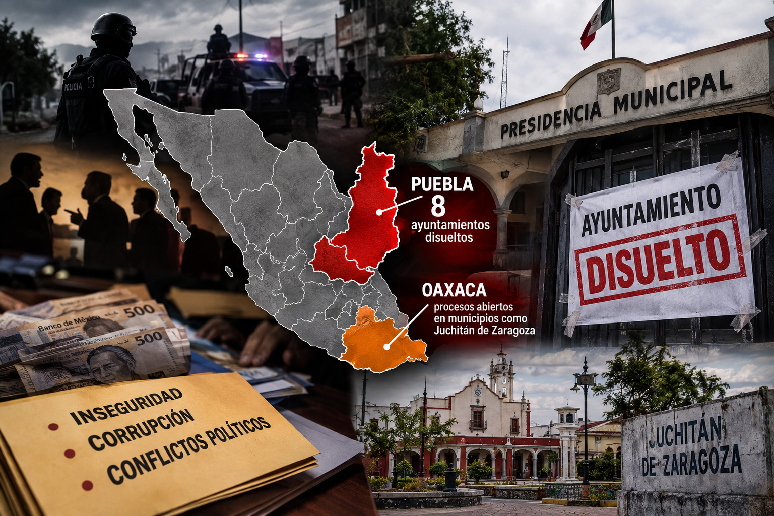 México suma 10 ayuntamientos desaparecidos por inseguridad y conflictos políticos