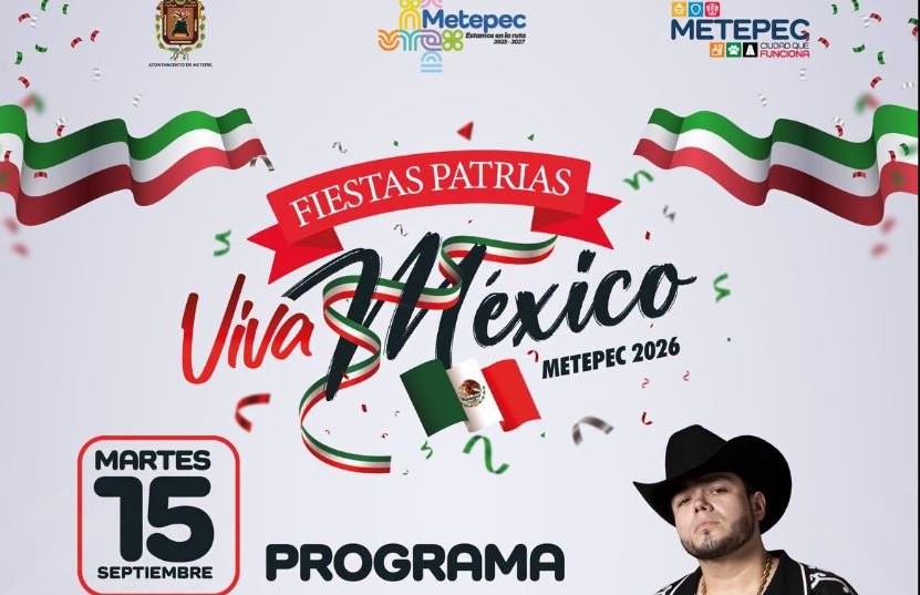 Metepec festejará la Independencia con tres sedes, pirotecnia y música en vivo gratis