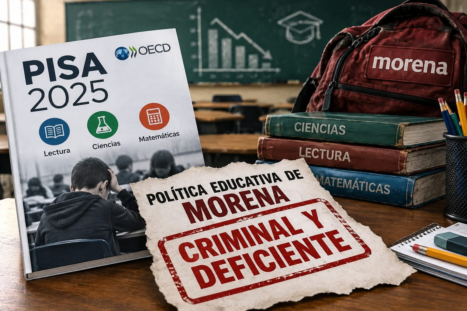 Oposición tacha de “criminal y deficiente” la política educativa de Morena tras PISA 2025