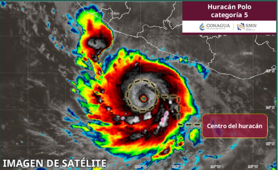 Huracán Polo provocará intensas lluvias tras alcanzar categoría 5
