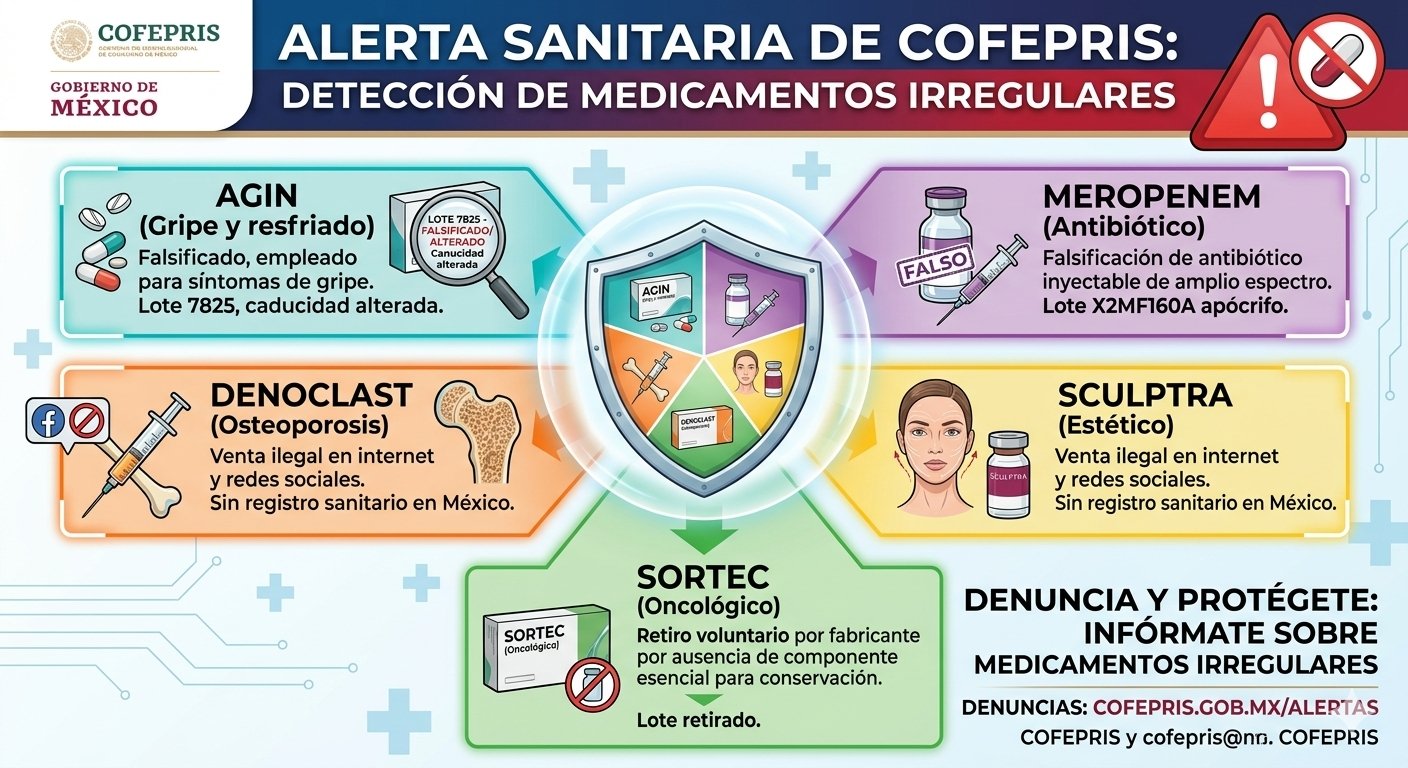 Cofepris detecta medicamentos falsos, alterados y sin registro sanitario