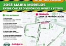 Trabajos de pavimentación en avenida Morelos en Zinacantepec; prevén afectaciones viales por 60 días