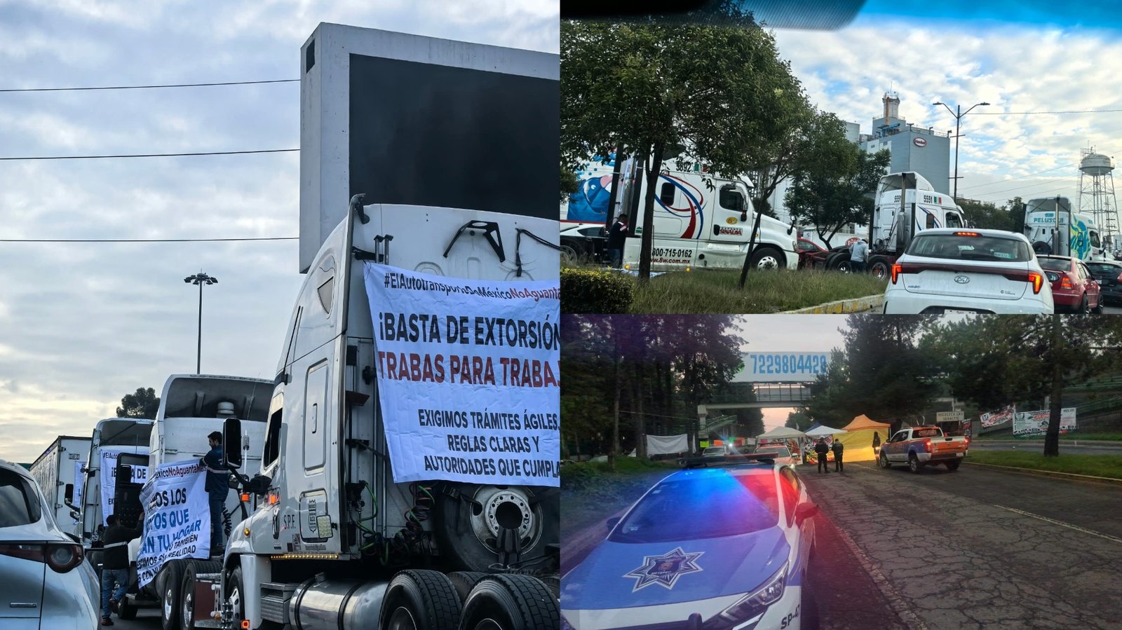Transportistas y personal del IMSS paralizan Toluca con bloqueos simultáneos