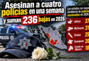 Asesinan a cuatro policías en una semana y suman 236 bajas en 2026
