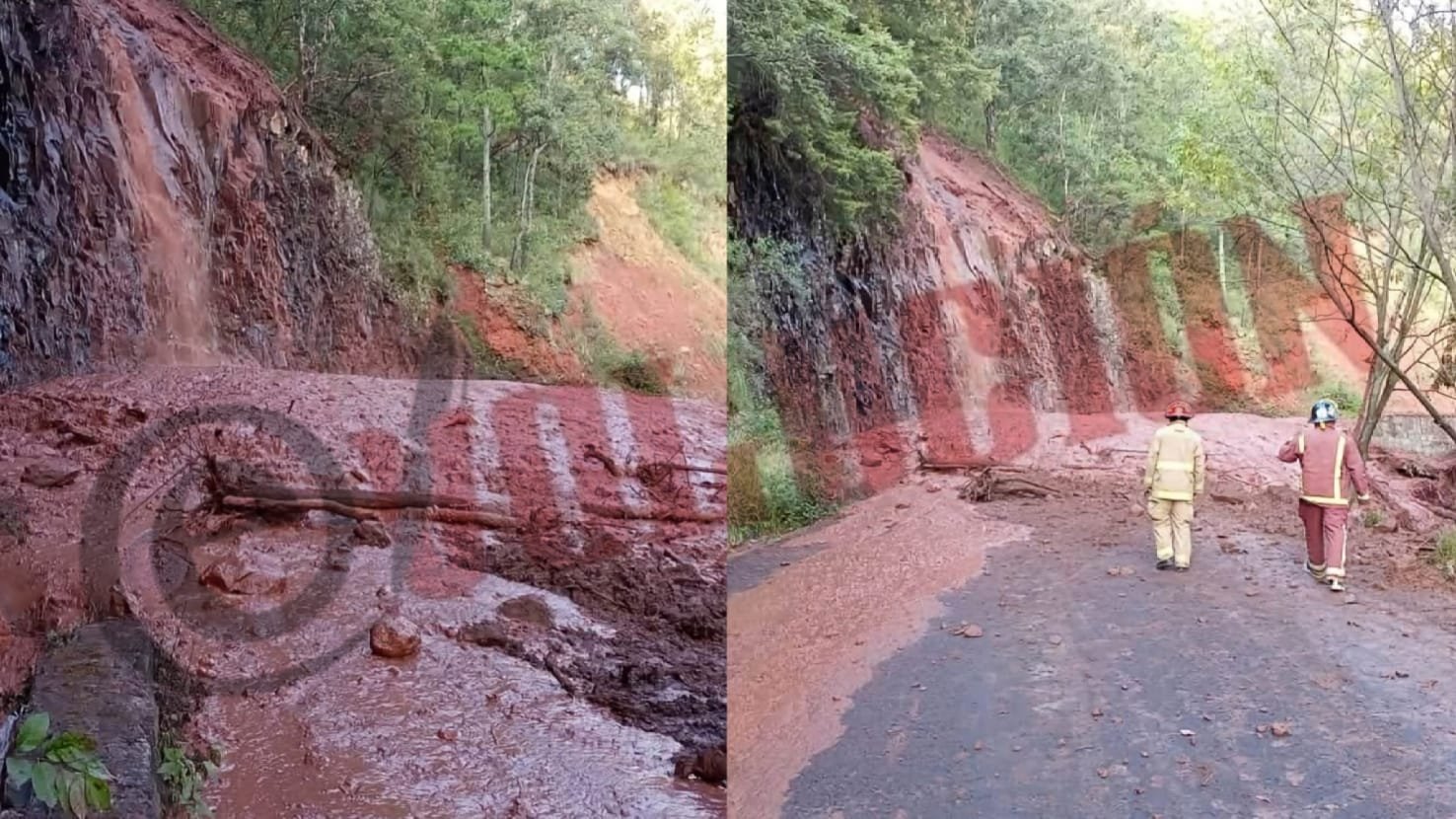 Carretera Tierra Blanca–San Antonio cerrada por derrumbe en Tenancingo
