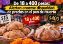De 18 a 400 pesos: Alertan disparidad de precios en el pan de muerto