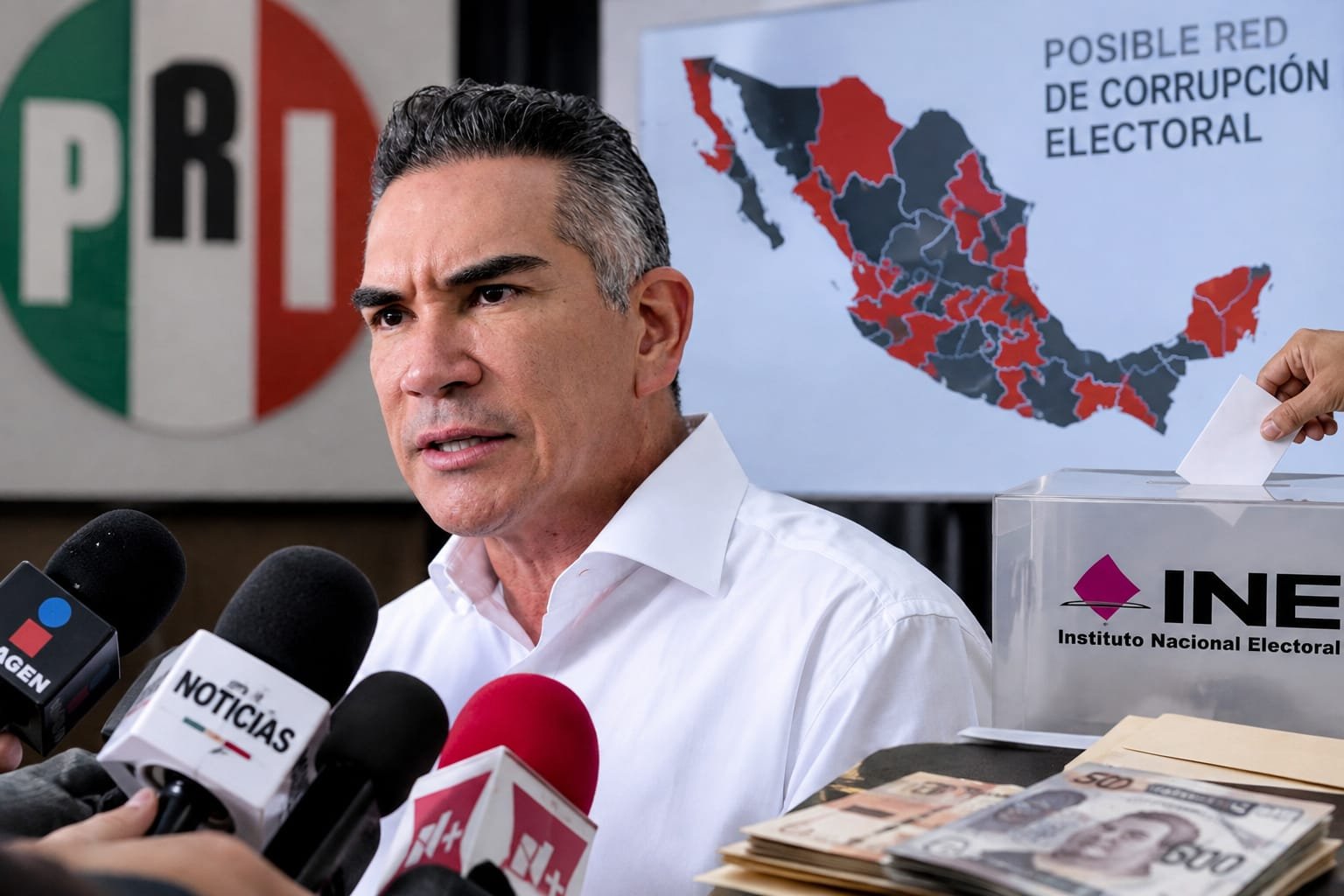 PRI denuncia red de corrupción en organismos electorales y riesgo de fraude electoral