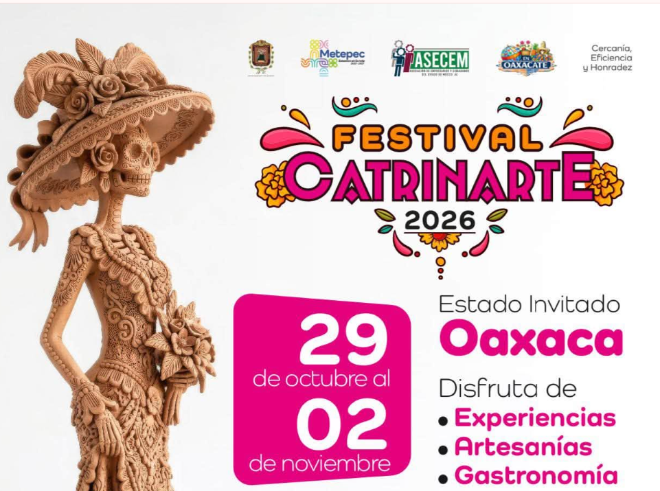 Ayuntamiento de Metepec alista el Festival Catrinarte para Día de Muertos