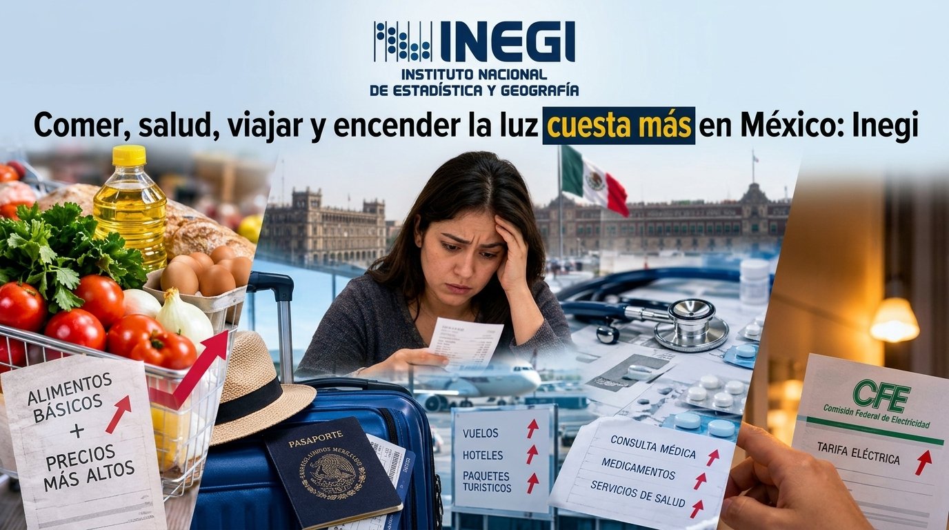Comer, salud, viajar y encender la luz cuesta más en México: Inegi