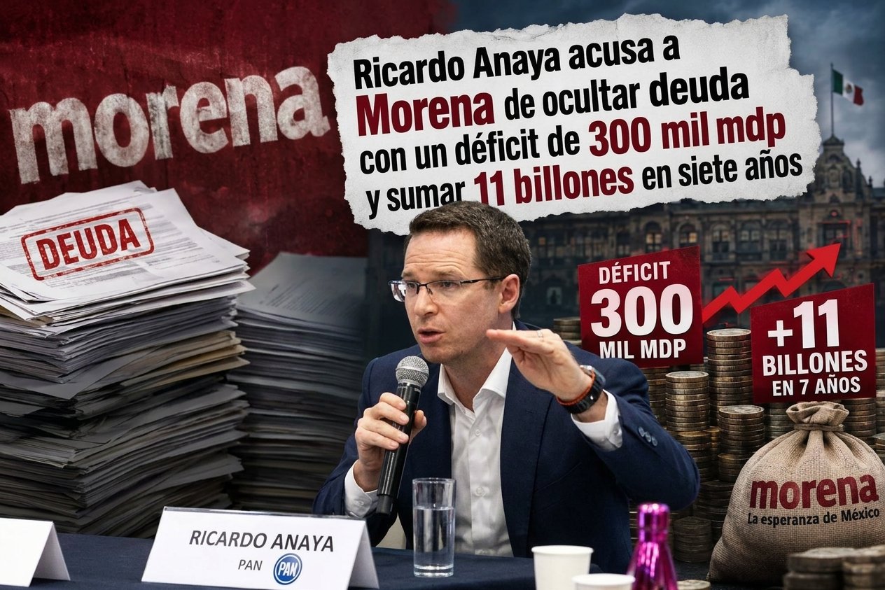 Anaya acusa a Morena de ocultar deuda con un déficit de 300 mil mdp