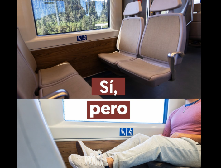 Exhiben a usuarios por subir los pies y no cuidar instalaciones del Tren Insurgente